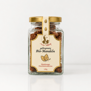 Gebrannte Bio Mandeln mit Bourbon-Vanille im Glas 120g